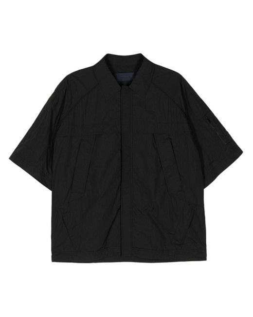 メンズ Juun.J Nylon Military Shirt Black