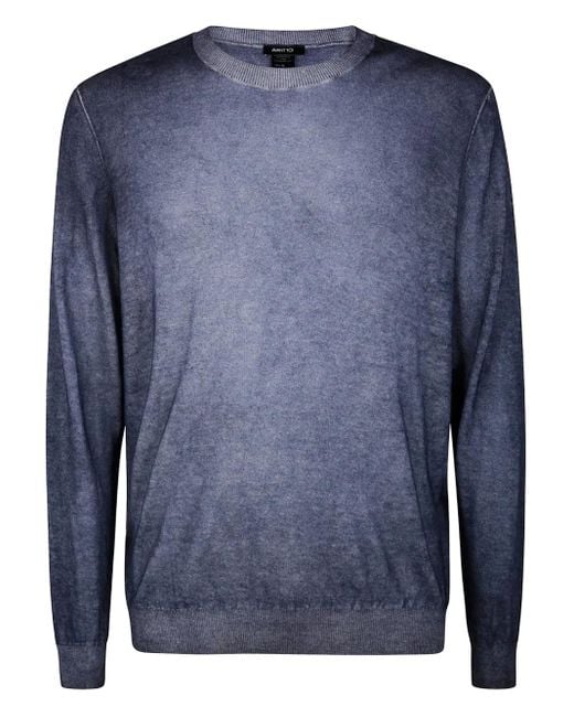 Avant Toi Blue Crew-Neck Wool Sweater for men
