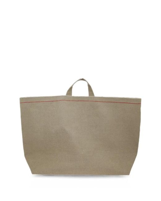 Daniela Gregis Gray Contrast-Stripe Tote Bag