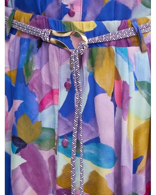 La Petite Francaise Blue Jana Floral-Print Midi Skirt
