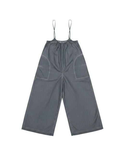 Uma Wang Blue Paul Spaghetti-Strap Jumpsuit