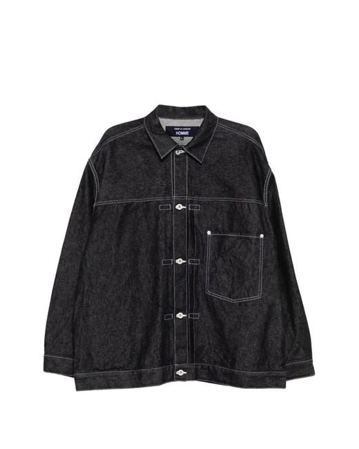Comme des Garçons Black Contrast-Stitch Denim Jacket for men