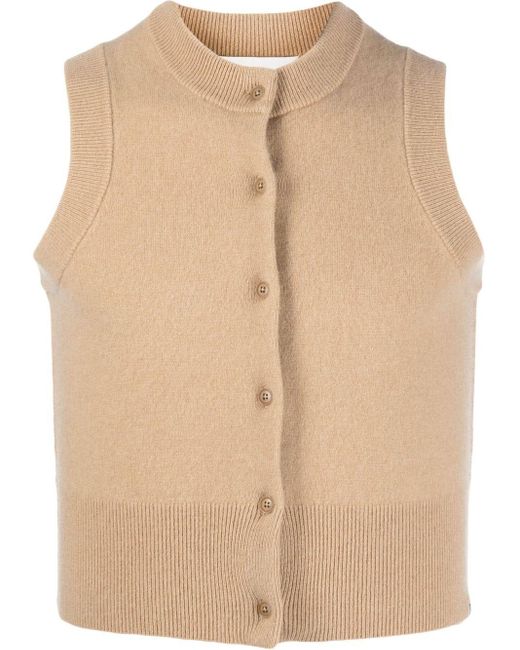 Extreme Cashmere N°193 Corset Sleeveless Cardigan Vest in Natural | Lyst