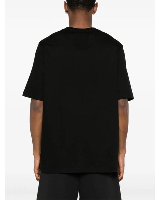 Lanvin Black T-Shirt Brodébouclette for men