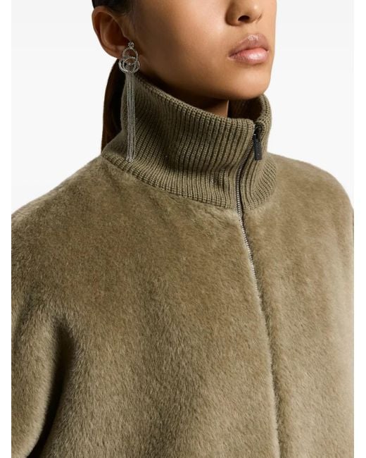 Gilet Con Zip A Collo Alto di Peserico in Green