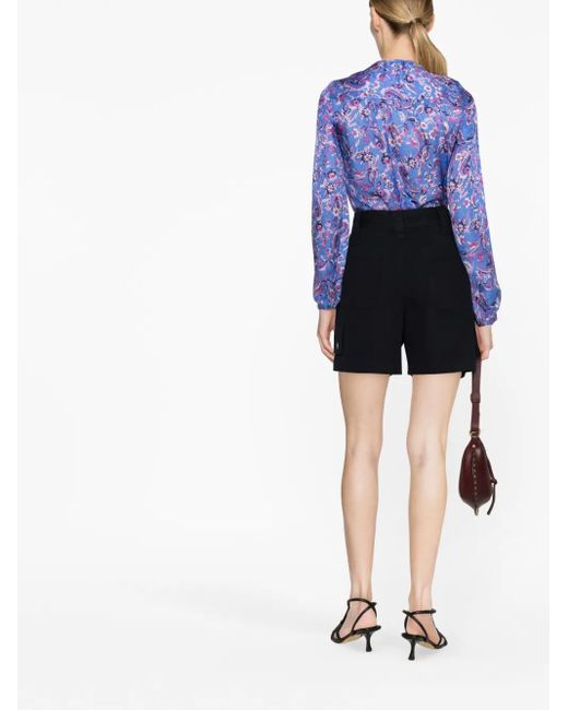 Isabel Marant Blue Prian Floral-Print Blouse