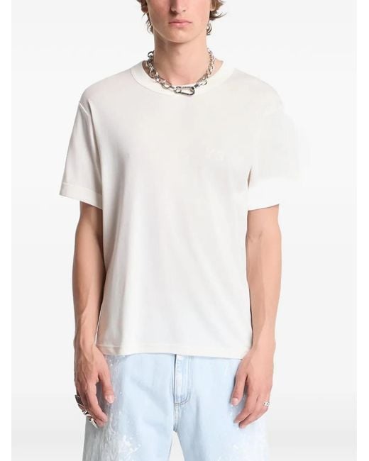 Y-3 White Logo-Print Short-Sleeve T-Shirt