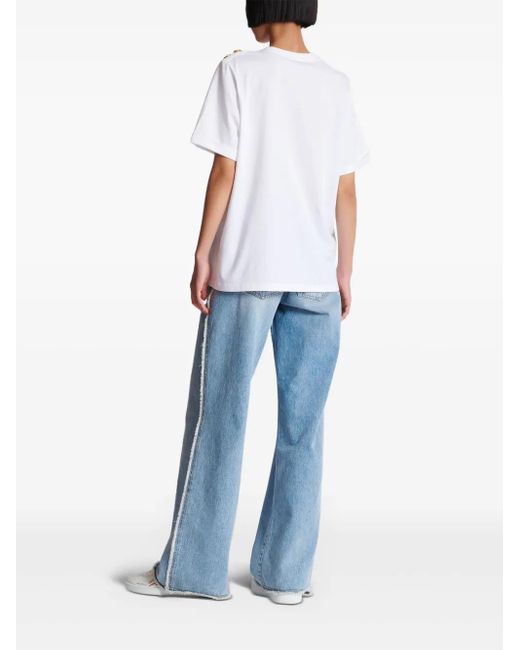 Balmain プリント Tシャツ White
