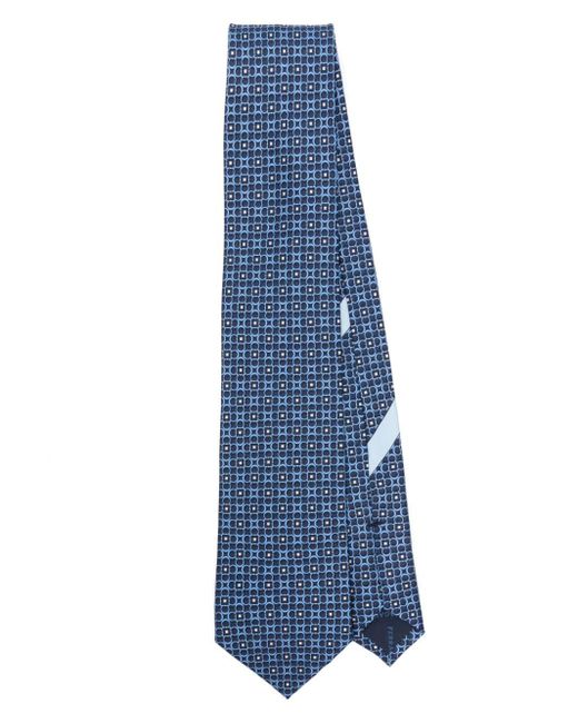 Cravate en soie à motif Gancini Ferragamo pour homme en coloris Blue