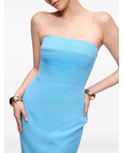 V:PM ATELIER Blue Ariana Strapless-Fishtail Maxi Gown