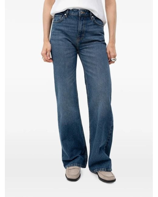 HUGO Blue Logo-Patch Straight-Leg Jeans