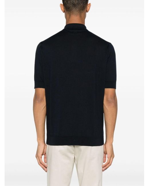 Lardini Black Logo-embroidered Cotton Polo Shirt for men