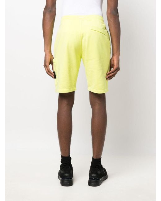 Pantalones cortos de chándal con parche Compass Stone Island de Algodón de  color Amarillo para hombre | Lyst