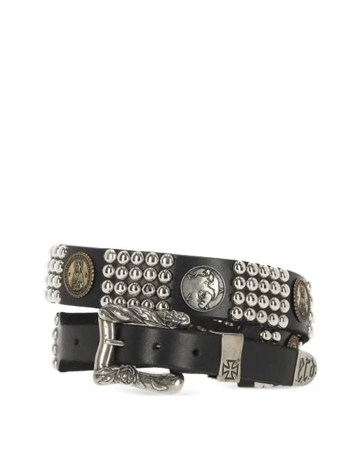 Enfants Riches Deprimes Gray Metal-Coin Studded Belt