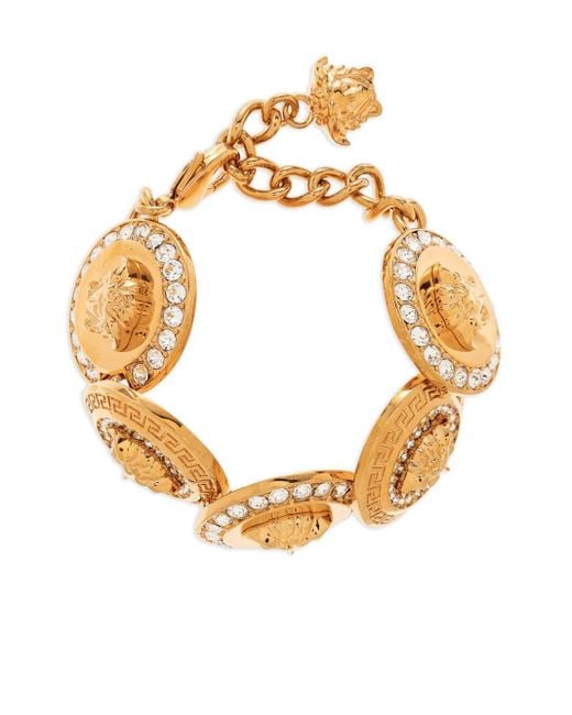 Pulsera Medusa con detalles de cristal Versace de color Metallic