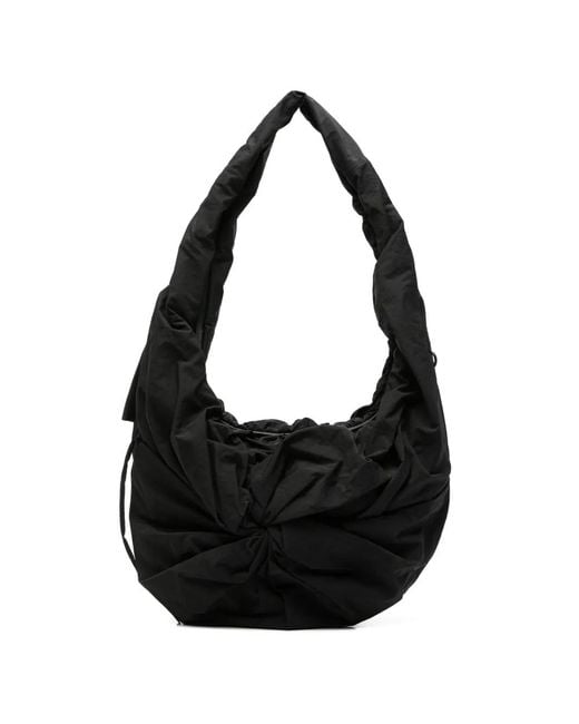 Côte&Ciel Black Po L Knotted-Detail Shoulder Bag