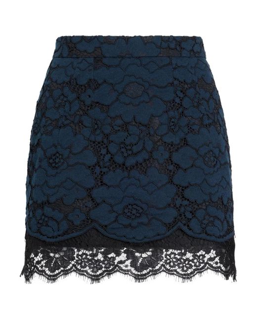 Patou Blue Lace Mini Skirt