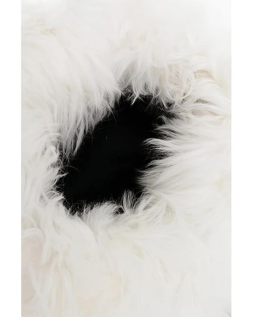 Moncler White Apres-Ski Shearling Tote Bag