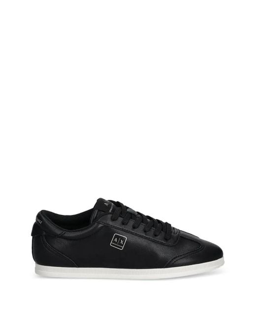 ARMANI EXCHANGE Black Logo-Detail Sneakers