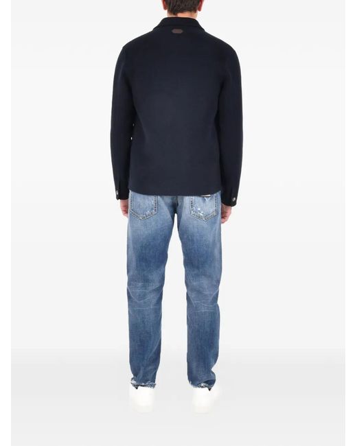 Jacob Cohen Blue Patch Pocket Overshirt for men