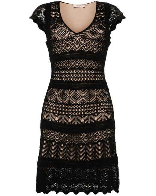 Twin Set Black V-neck Knitted Dress