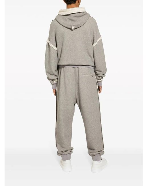 Dolce & Gabbana Gray Contrasting Trim Slouchy Hood Sweater for men