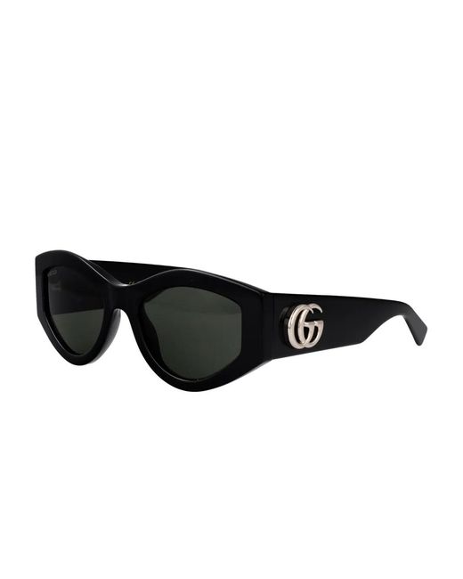 Gucci Black Geometric-Frame Sunglasses