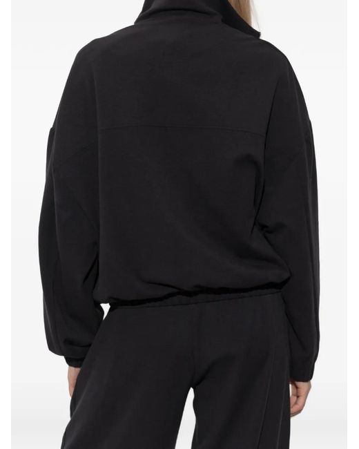 Adidas Black Three-Stripe Stand-Up Collar Sweatshirt