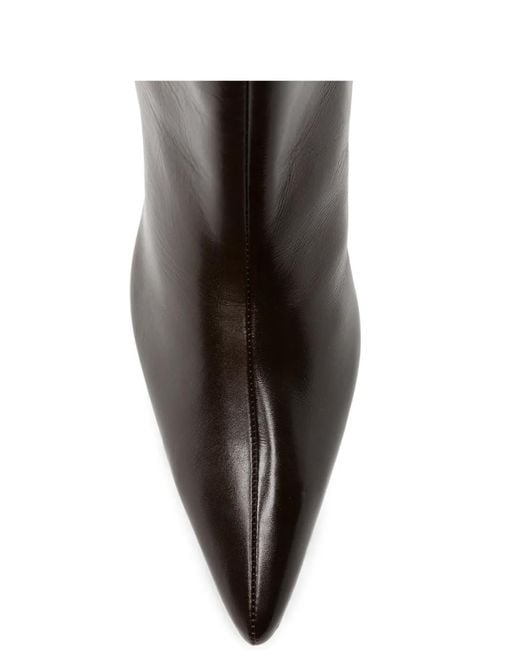 Khaite Black Sybil Pointed-Toe Ankle Boots