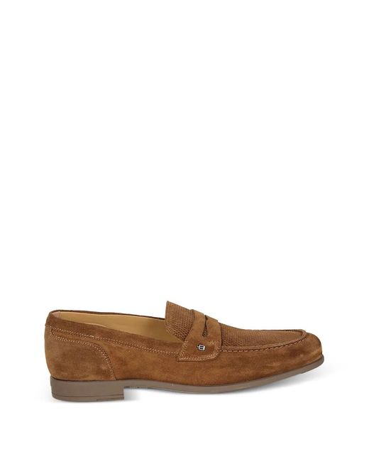 Baldinini Brown Suede Loafers for men