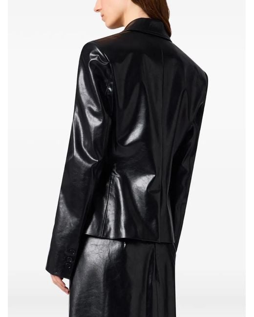 MSGM Black Notched-Lapels Single-Breasted Jacket