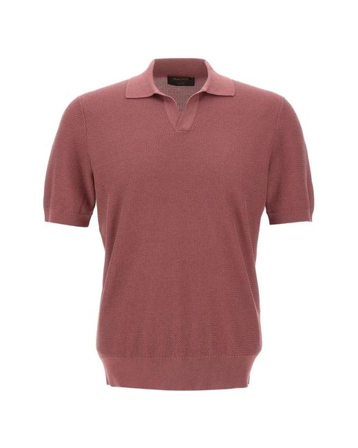 Gran Sasso Red V-Neck T-Shirt for men