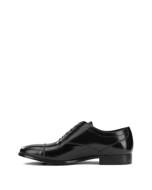 Fabi Black Cap-Toe Lace-Up Oxford Shoes for men