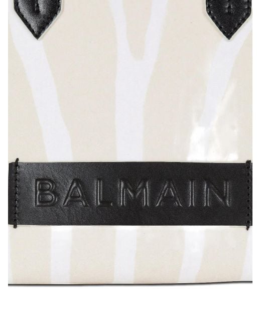 Balmain White Small B-Army Tote Bag