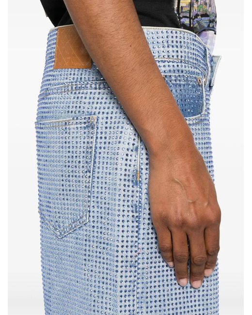 Casablanca Blue Crystal-Embellished Jeans