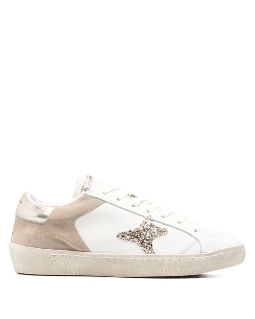 AMA BRAND White Timeless Star-Appliqué Sneakers