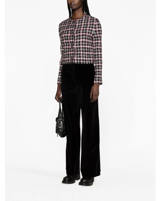 MSGM Black High-Waisted Flared Trousers