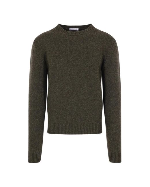 Jil Sander Green Crew-Neck Wool Sweater for men
