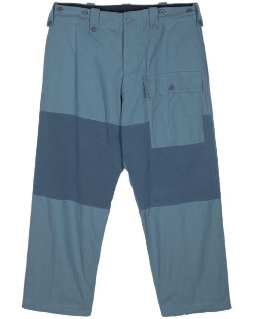 Yohji Yamamoto Blue Tapered Cotton Cargo Trousers for men