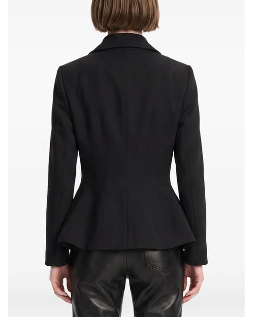Magda Butrym Black Cotton Peplum Blazer