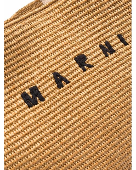 Borsa Shopper Con Logo di Marni in Brown