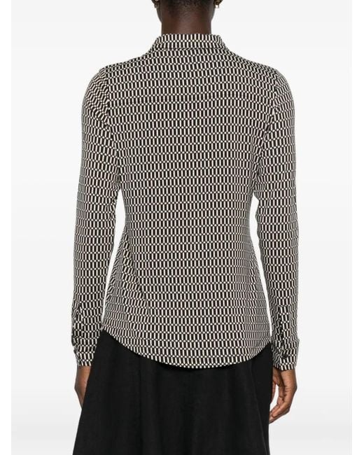 Marc O' Polo Gray Geometric-Pattern Button Shirt