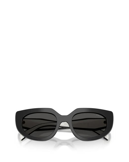 Prada Black Oval-Frame Sunglasses