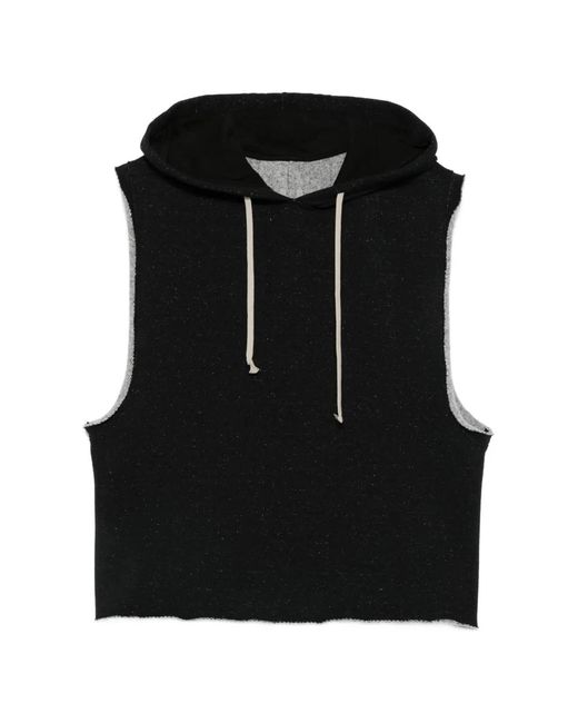 Rick Owens Black Sleeveless Drawstring-Hood Hoodie for men