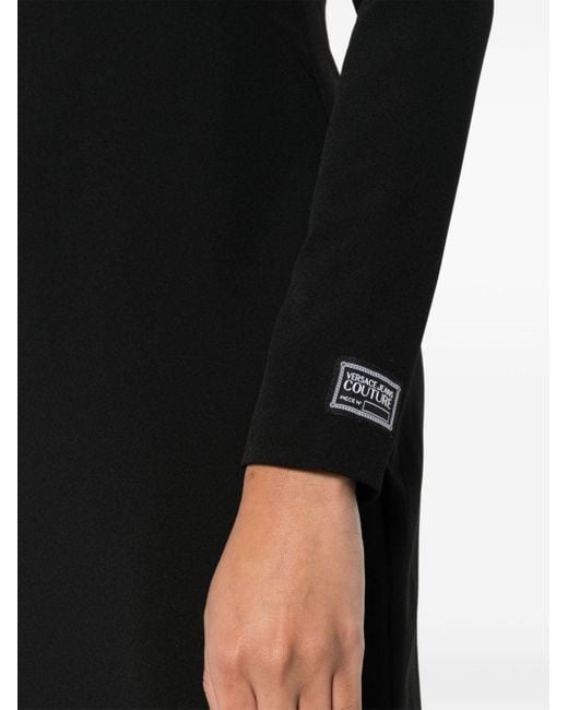 Versace Midi-jurk Met Uitgesneden Detail in het Black