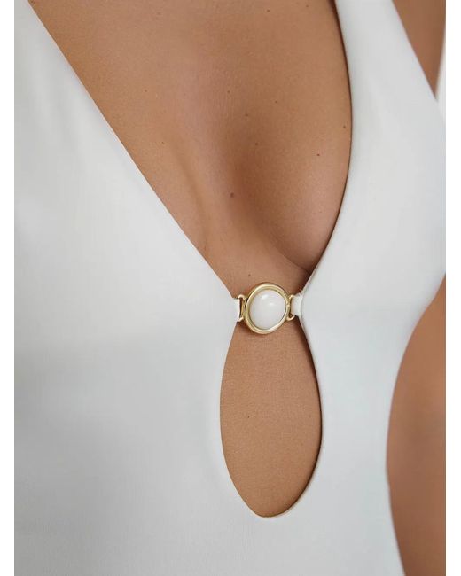 SOFIA ERHAN White Isadora Halterneck Swimsuit