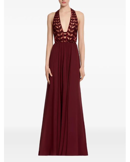 Elie Saab Red Embellished Dress