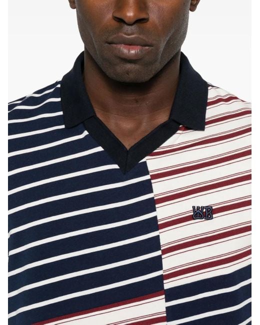 Wales Bonner Blue Striped Panelled T-Shirt for men