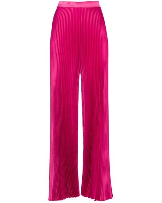 L'idée Pink Bisous Pleated Wide-leg Trousers