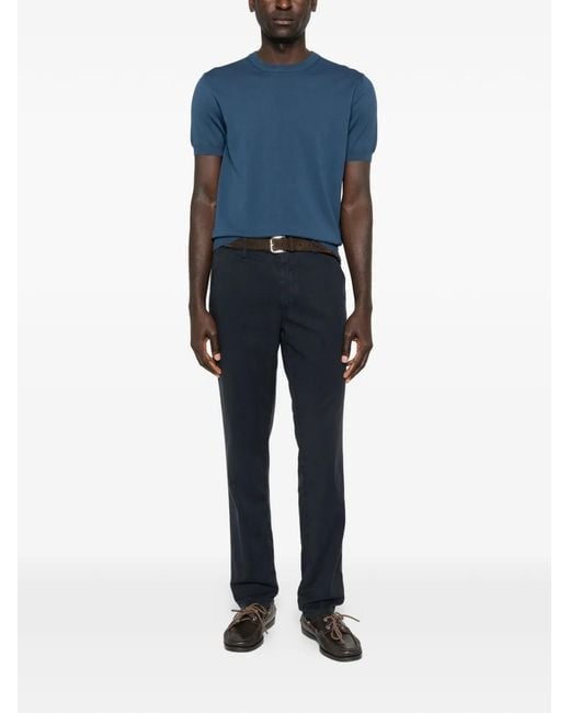 Canali Black Front-Button Trousers for men